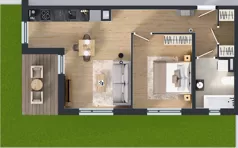2 pokoje, mieszkanie 47,58 m², parter, oferta nr Q/2, Wille Biskupin etap 1.3, Wrocław, Biskupin-Sępolno-Dąbie-Bartoszowice, Śródmieście, ul. Braci Gierymskich