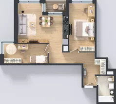 3 pokoje, mieszkanie 66,00 m², piętro 2, oferta nr A/42, Apartamenty Grzybowska 11, Warszawa, Śródmieście, Śródmieście Północne, ul. Grzybowska 11