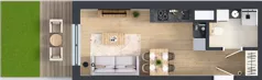1 pokój, mieszkanie 26,50 m², parter, oferta nr B/1, Bokserska 71 etap 2.2, Warszawa, Ursynów, Wyczółki, ul. Bokserska 71