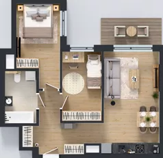 3 pokoje, mieszkanie 56,40 m², piętro 1, oferta nr B/38, Bokserska 71 etap 2.2, Warszawa, Ursynów, Wyczółki, ul. Bokserska 71