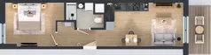 2 pokoje, mieszkanie 39,88 m², parter, oferta nr B/64, Bokserska 71 etap 2.2, Warszawa, Ursynów, Wyczółki, ul. Bokserska 71