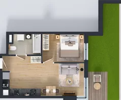 2 pokoje, mieszkanie 37,44 m², parter, oferta nr A/4, Osiedle Urbino 4, Warszawa, Włochy, Raków, ul. Szybka