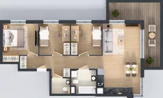 4 pokoje, mieszkanie 74,47 m², piętro 2, oferta nr A/16, Osiedle Urbino 4, Warszawa, Włochy, Raków, ul. Szybka