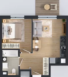 2 pokoje, mieszkanie 36,49 m², piętro 4, oferta nr B/28, Osiedle Urbino 4, Warszawa, Włochy, Raków, ul. Szybka