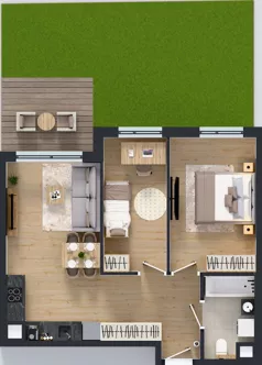 3 pokoje, mieszkanie 57,08 m², parter, oferta nr B/39, Osiedle Urbino 4, Warszawa, Włochy, Raków, ul. Szybka