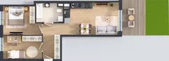 3 pokoje, mieszkanie 55,64 m², piętro 3, oferta nr B/52, Osiedle Urbino 4, Warszawa, Włochy, Raków, ul. Szybka