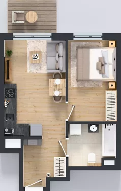 2 pokoje, mieszkanie 37,37 m², piętro 3, oferta nr B/50, Osiedle Urbino 4, Warszawa, Włochy, Raków, ul. Szybka