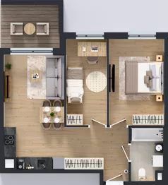 3 pokoje, mieszkanie 57,20 m², piętro 3, oferta nr B/51, Osiedle Urbino 4, Warszawa, Włochy, Raków, ul. Szybka