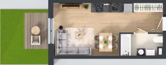 1 pokój, mieszkanie 26,50 m², parter, oferta nr E/68, Rapsodia 3, Wrocław, Karłowice-Różanka, Różanka, ul. Wołowska