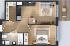 2 pokoje, mieszkanie 42,55 m², piętro 2, oferta nr D/16, Przystanek Prądnik, Kraków, Prądnik Biały, Górka Narodowa, ul. ks. Józefa Meiera 70