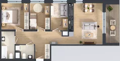 4 pokoje, mieszkanie 72,48 m², piętro 2, oferta nr D/66, Przystanek Prądnik, Kraków, Prądnik Biały, Górka Narodowa, ul. ks. Józefa Meiera 70
