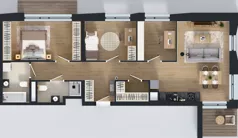 4 pokoje, mieszkanie 78,65 m², piętro 2, oferta nr B/8, Osiedle przy Wielickiej etap 1.2, Kraków, Bieżanów-Prokocim, ul. M. Orwid