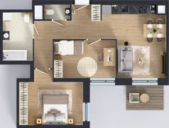 3 pokoje, mieszkanie 59,03 m², piętro 2, oferta nr B/10, Osiedle przy Wielickiej etap 1.2, Kraków, Bieżanów-Prokocim, ul. M. Orwid