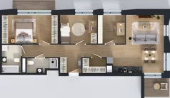 4 pokoje, mieszkanie 80,68 m², piętro 3, oferta nr B/15, Osiedle przy Wielickiej etap 1.2, Kraków, Bieżanów-Prokocim, ul. M. Orwid
