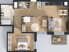 3 pokoje, mieszkanie 60,57 m², piętro 3, oferta nr B/17, Osiedle przy Wielickiej etap 1.2, Kraków, Bieżanów-Prokocim, ul. M. Orwid