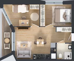 3 pokoje, mieszkanie 45,83 m², piętro 5, oferta nr B/35, Osiedle przy Wielickiej etap 1.2, Kraków, Bieżanów-Prokocim, ul. M. Orwid