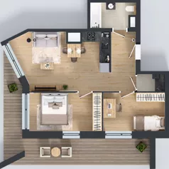 3 pokoje, mieszkanie 53,21 m², piętro 1, oferta nr B/48, Osiedle przy Wielickiej etap 1.2, Kraków, Bieżanów-Prokocim, ul. M. Orwid
