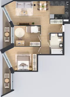 3 pokoje, mieszkanie 63,32 m², piętro 3, oferta nr B/57, Osiedle przy Wielickiej etap 1.2, Kraków, Bieżanów-Prokocim, ul. M. Orwid