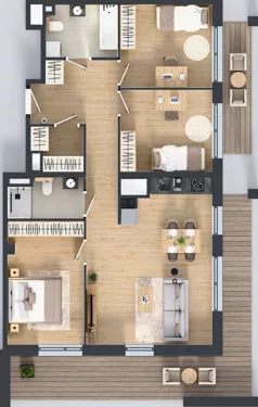4 pokoje, mieszkanie 86,55 m², piętro 5, oferta nr B/74, Osiedle przy Wielickiej etap 1.2, Kraków, Bieżanów-Prokocim, ul. M. Orwid