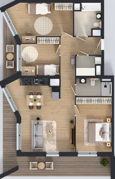 4 pokoje, mieszkanie 91,74 m², piętro 5, oferta nr B/75, Osiedle przy Wielickiej etap 1.2, Kraków, Bieżanów-Prokocim, ul. M. Orwid