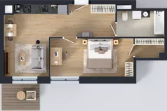 2 pokoje, mieszkanie 46,80 m², piętro 1, oferta nr B/85, Osiedle przy Wielickiej etap 1.2, Kraków, Bieżanów-Prokocim, ul. M. Orwid