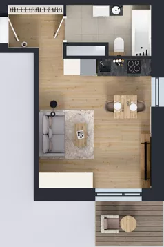 1 pokój, mieszkanie 28,33 m², piętro 2, oferta nr B/88, Osiedle przy Wielickiej etap 1.2, Kraków, Bieżanów-Prokocim, ul. M. Orwid