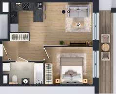 2 pokoje, mieszkanie 39,39 m², piętro 1, oferta nr B/117, Osiedle przy Wielickiej etap 1.2, Kraków, Bieżanów-Prokocim, ul. M. Orwid