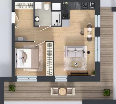 2 pokoje, mieszkanie 40,14 m², piętro 1, oferta nr B/118, Osiedle przy Wielickiej etap 1.2, Kraków, Bieżanów-Prokocim, ul. M. Orwid