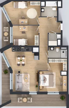 4 pokoje, mieszkanie 90,21 m², piętro 5, oferta nr B/150, Osiedle przy Wielickiej etap 1.2, Kraków, Bieżanów-Prokocim, ul. M. Orwid