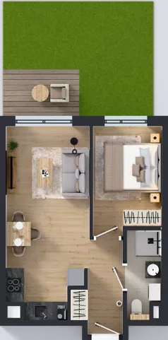 2 pokoje, mieszkanie 35,59 m², parter, oferta nr D/7, Osiedle Wilno 8.1.2, Warszawa, Targówek, Elsnerów, ul. Bukowiecka