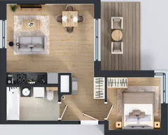 2 pokoje, mieszkanie 38,31 m², parter, oferta nr D/37, Osiedle Wilno 8.1.2, Warszawa, Targówek, Elsnerów, ul. Bukowiecka