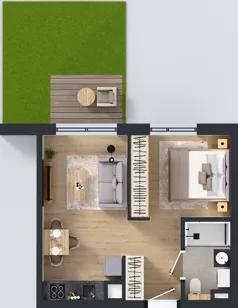 1 pokój, mieszkanie 32,24 m², parter, oferta nr D/55, Osiedle Wilno 8.1.2, Warszawa, Targówek, Elsnerów, ul. Bukowiecka