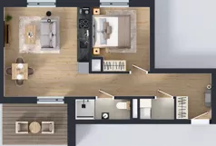 2 pokoje, mieszkanie 46,32 m², parter, oferta nr D/56, Osiedle Wilno 8.1.2, Warszawa, Targówek, Elsnerów, ul. Bukowiecka