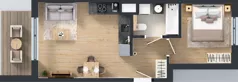 2 pokoje, mieszkanie 37,68 m², parter, oferta nr B/21, Osiedle Wilno 8.1.2, Warszawa, Targówek, Elsnerów, ul. Bukowiecka