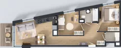3 pokoje, mieszkanie 54,79 m², piętro 1, oferta nr C/13, Osiedle Wilno 8.1.2, Warszawa, Targówek, Elsnerów, ul. Bukowiecka