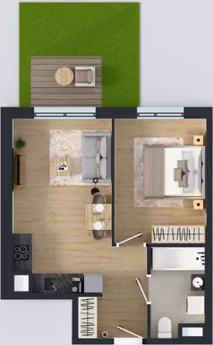 2 pokoje, mieszkanie 37,47 m², piętro 1, oferta nr C/7, Osiedle Urbino 4.2, Warszawa, Włochy, Raków, ul. Szybka