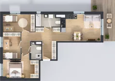 4 pokoje, mieszkanie 81,37 m², piętro 2, oferta nr D/12, Osiedle Urbino 4.2, Warszawa, Włochy, Raków, ul. Szybka
