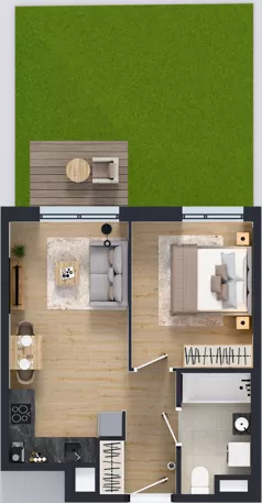2 pokoje, mieszkanie 37,47 m², piętro 1, oferta nr C/7, Osiedle Urbino 4.2, Warszawa, Włochy, Raków, ul. Szybka