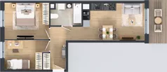 3 pokoje, mieszkanie 55,03 m², piętro 1, oferta nr D/34, Osiedle Urbino 4.2, Warszawa, Włochy, Raków, ul. Szybka