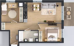 3 pokoje, mieszkanie 56,89 m², piętro 3, oferta nr D/42, Osiedle Urbino 4.2, Warszawa, Włochy, Raków, ul. Szybka