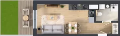 1 pokój, mieszkanie 26,50 m², parter, oferta nr D/1, Bokserska 71 etap 2.3, Warszawa, Ursynów, Wyczółki, ul. Bokserska