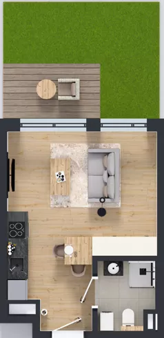 1 pokój, mieszkanie 25,32 m², parter, oferta nr D/2, Bokserska 71 etap 2.3, Warszawa, Ursynów, Wyczółki, ul. Bokserska