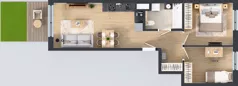 3 pokoje, mieszkanie 53,15 m², parter, oferta nr D/29, Bokserska 71 etap 2.3, Warszawa, Ursynów, Wyczółki, ul. Bokserska