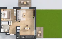 2 pokoje, mieszkanie 45,75 m², parter, oferta nr D/66, Bokserska 71 etap 2.3, Warszawa, Ursynów, Wyczółki, ul. Bokserska