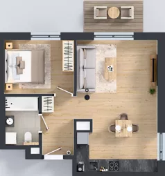 2 pokoje, mieszkanie 45,75 m², piętro 1, oferta nr D/70, Bokserska 71 etap 2.3, Warszawa, Ursynów, Wyczółki, ul. Bokserska