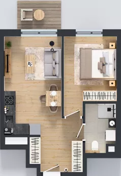 2 pokoje, mieszkanie 39,74 m², piętro 2, oferta nr E/11, Bokserska 71 etap 2.3, Warszawa, Ursynów, Wyczółki, ul. Bokserska