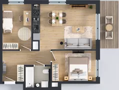 3 pokoje, mieszkanie 53,37 m², piętro 1, oferta nr E/40, Bokserska 71 etap 2.3, Warszawa, Ursynów, Wyczółki, ul. Bokserska