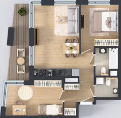 3 pokoje, mieszkanie 58,51 m², piętro 4, oferta nr A/44, Apartamenty Metro Wilanowska, Warszawa, Mokotów, Ksawerów, ul. Pejzażowa 26