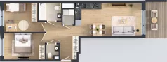 3 pokoje, mieszkanie 60,92 m², piętro 5, oferta nr A/62, Apartamenty Metro Wilanowska, Warszawa, Mokotów, Ksawerów, ul. Pejzażowa 26