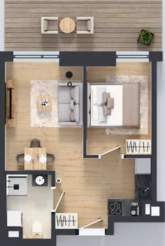 2 pokoje, mieszkanie 33,52 m², piętro 1, oferta nr A/118, Apartamenty Metro Wilanowska, Warszawa, Mokotów, Ksawerów, ul. Pejzażowa 26